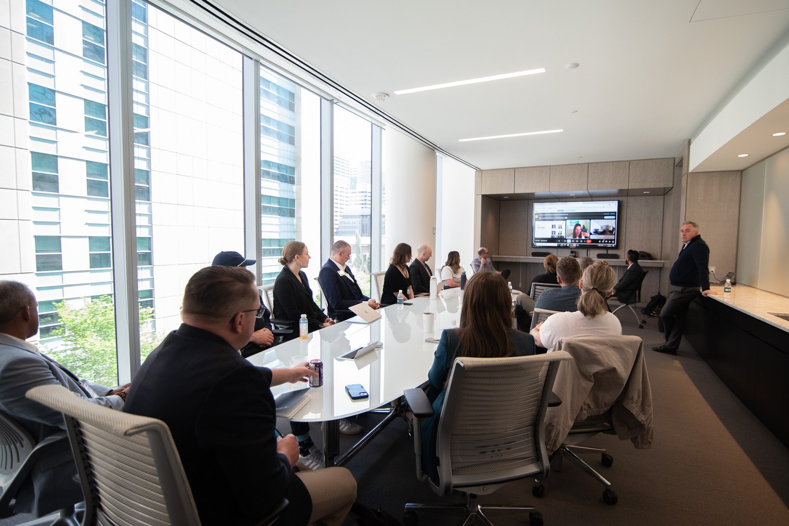 Team meeting in a boardroom